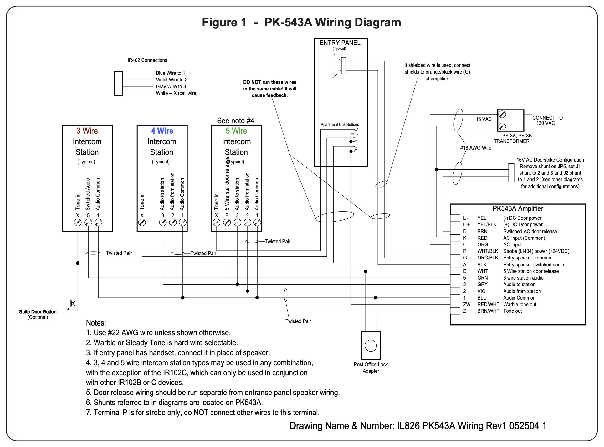 Doorbell wiring schematic showing the relay connections